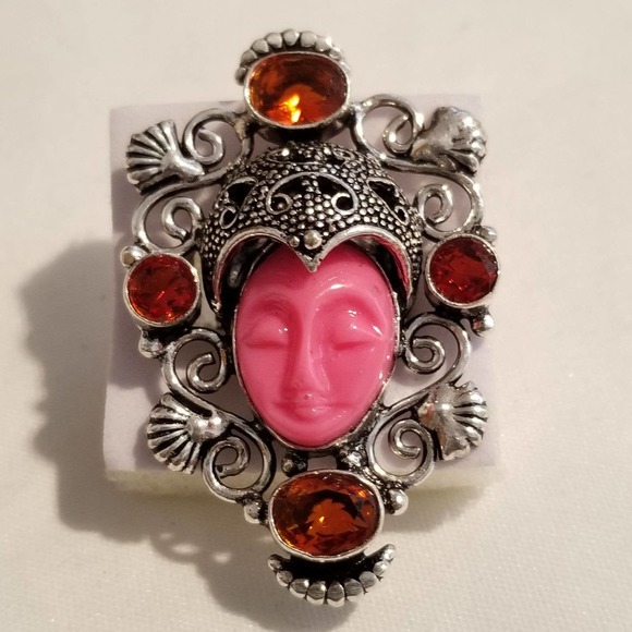 🌺BOGO New*Vintage Pink Goddess, Garnet 925 Ring - Picture 1 of 7